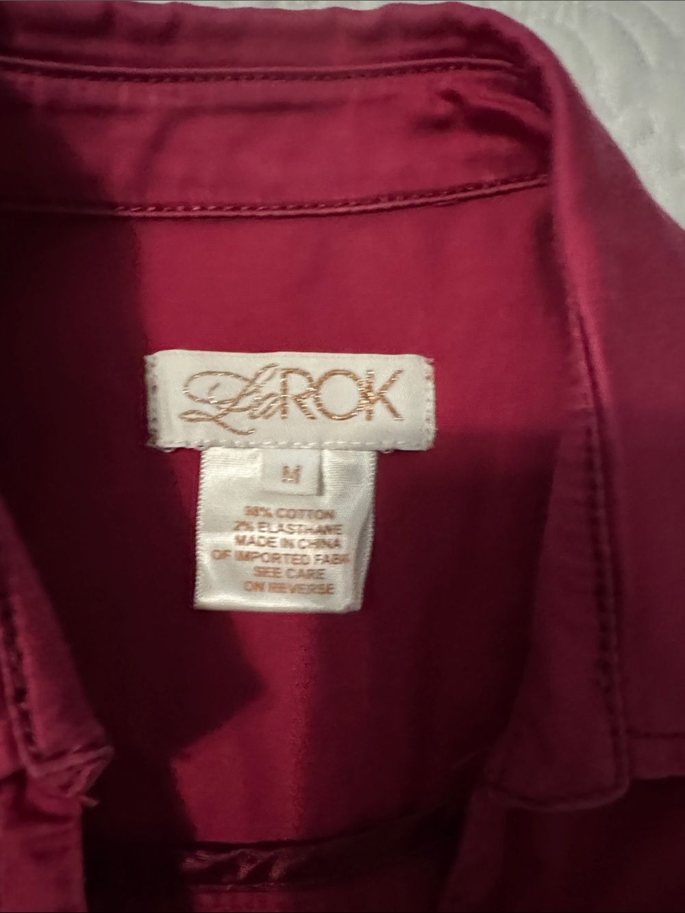 LaRok Raspberry Utility Jacket with Gold Buttons - Picture 2 of 3